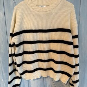 Jon & Anna Beige and Black Striped Sweater